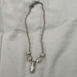 Sabika Silver Necklace with Crystal Accents